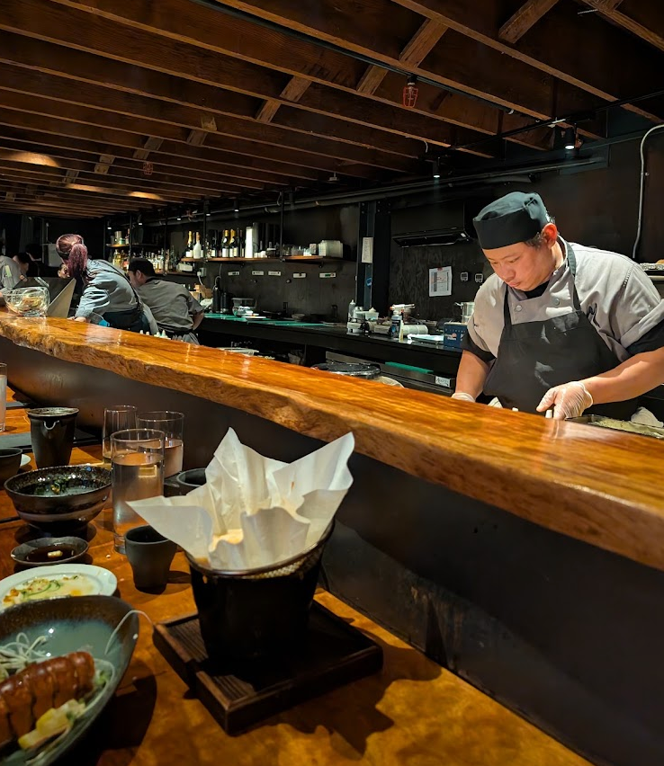 M Sushi dining room and omakase selection